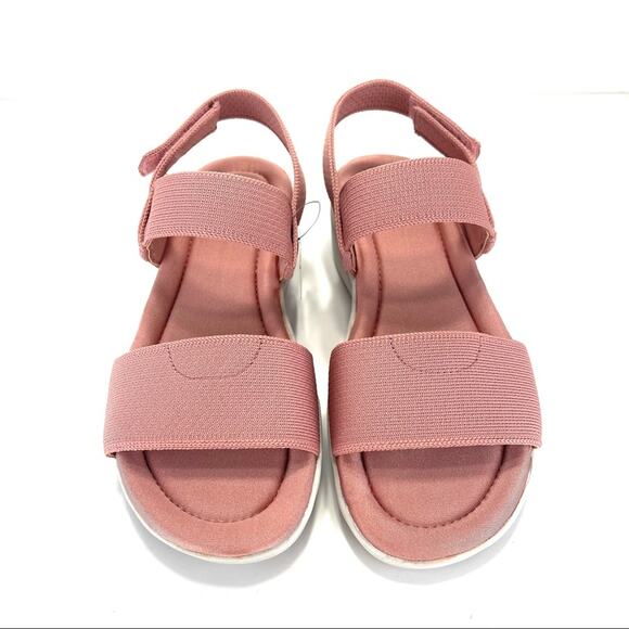 Ryka Azara Knit Sandal Size 8.5 Rose/Tan Platform Wedge Lightweight Open Toe New - Picture 7 of 16